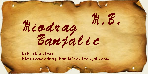 Miodrag Banjalić vizit kartica